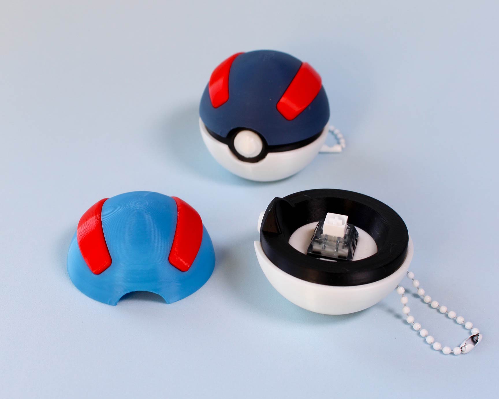 Pokemon Pokeball Fidget Clicker 3D Printed Collectible Toy Stress Relief Gaming Desk Accessory