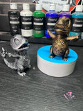 Charmander Collectible Statue Pokemon Inspired Ornamental Display Piece Gold and Silver Finish