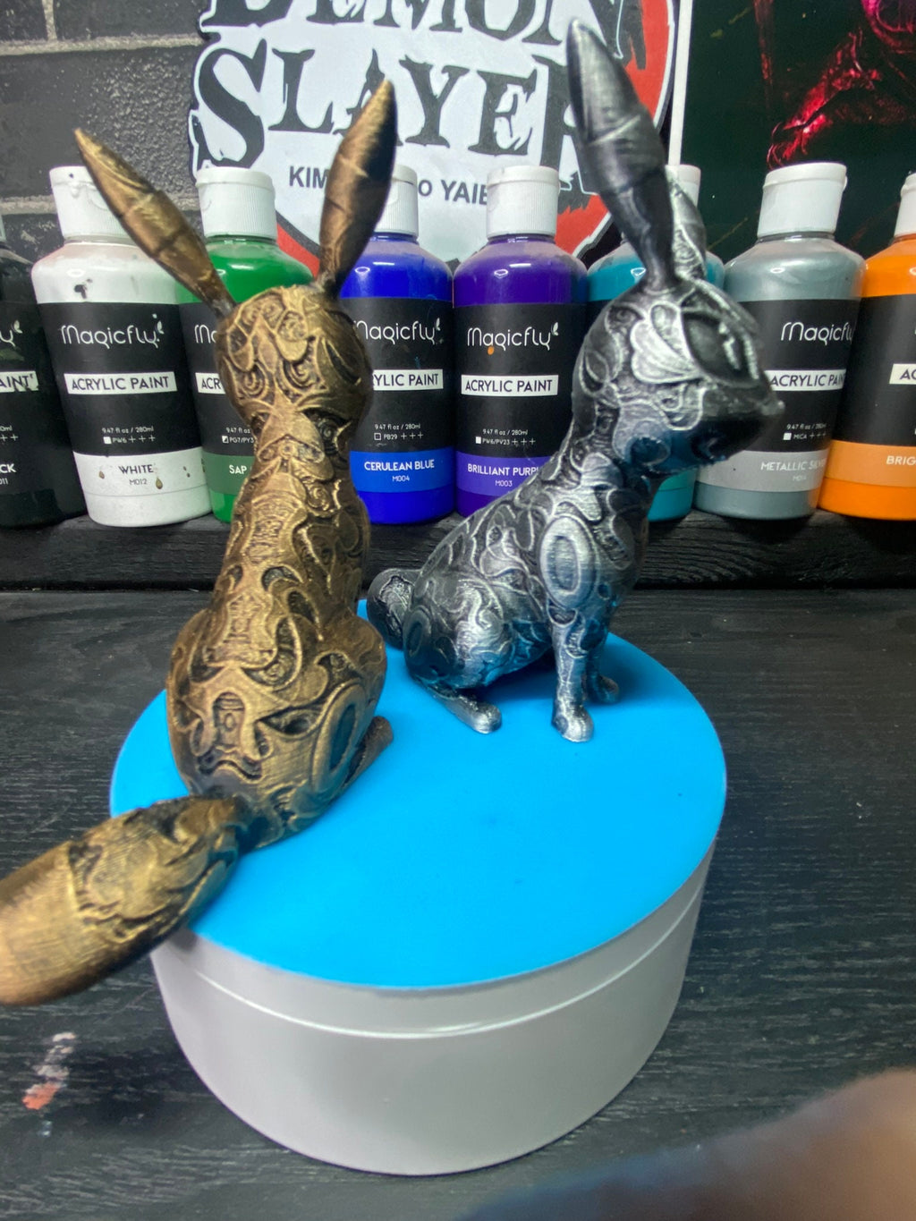 Pokemon Umbreon Ornate Statue 3D Printed Collectible Display Piece Gold or Silver Desk and Shelf Decor