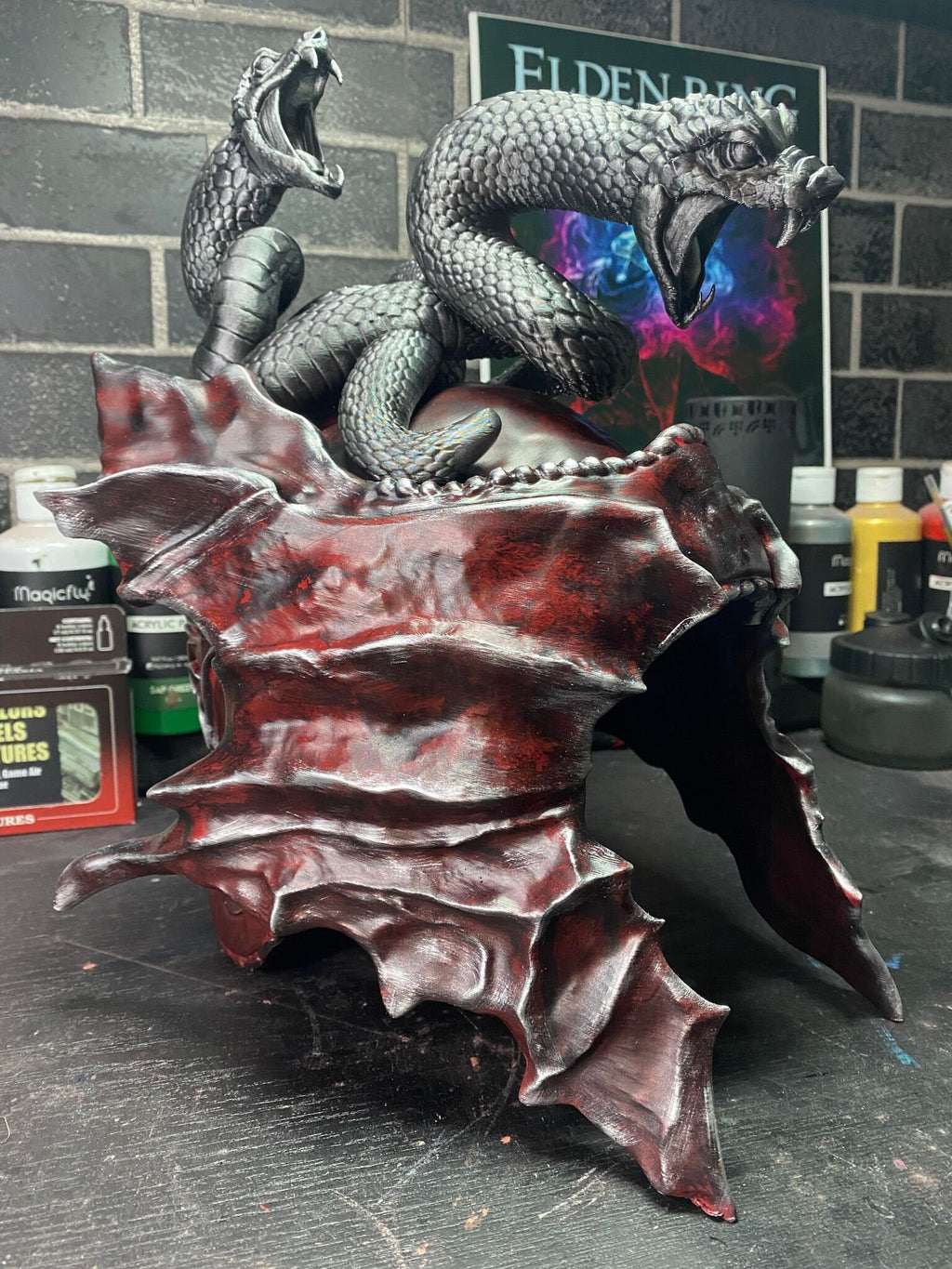 Hand-Painted 3D Printed “Messmer the Impaler” Helmet Replica from Elden Ring DLC
