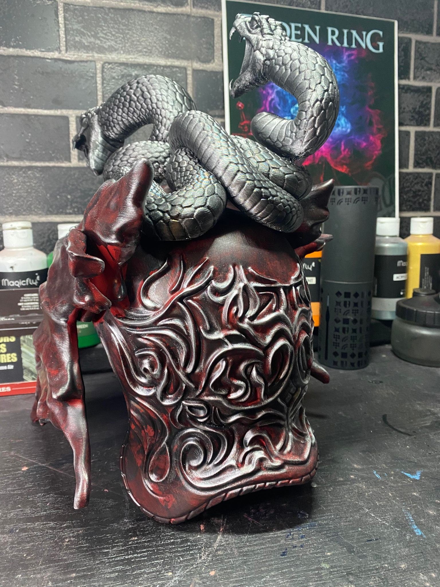 Hand-Painted 3D Printed “Messmer the Impaler” Helmet Replica from Elden Ring DLC