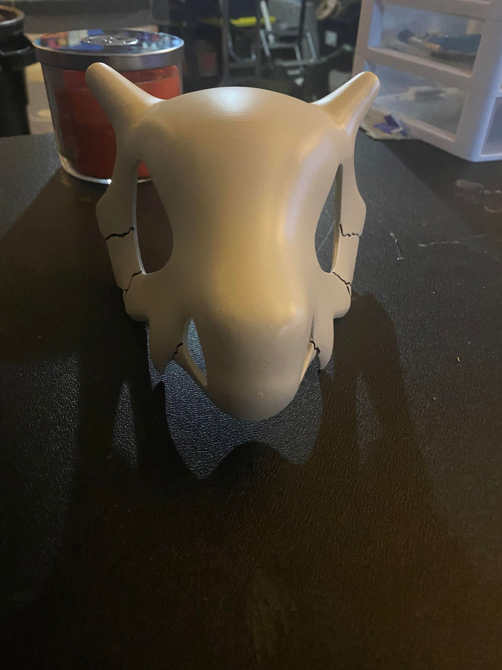 Hand-Painted Cubone Skull Decoration