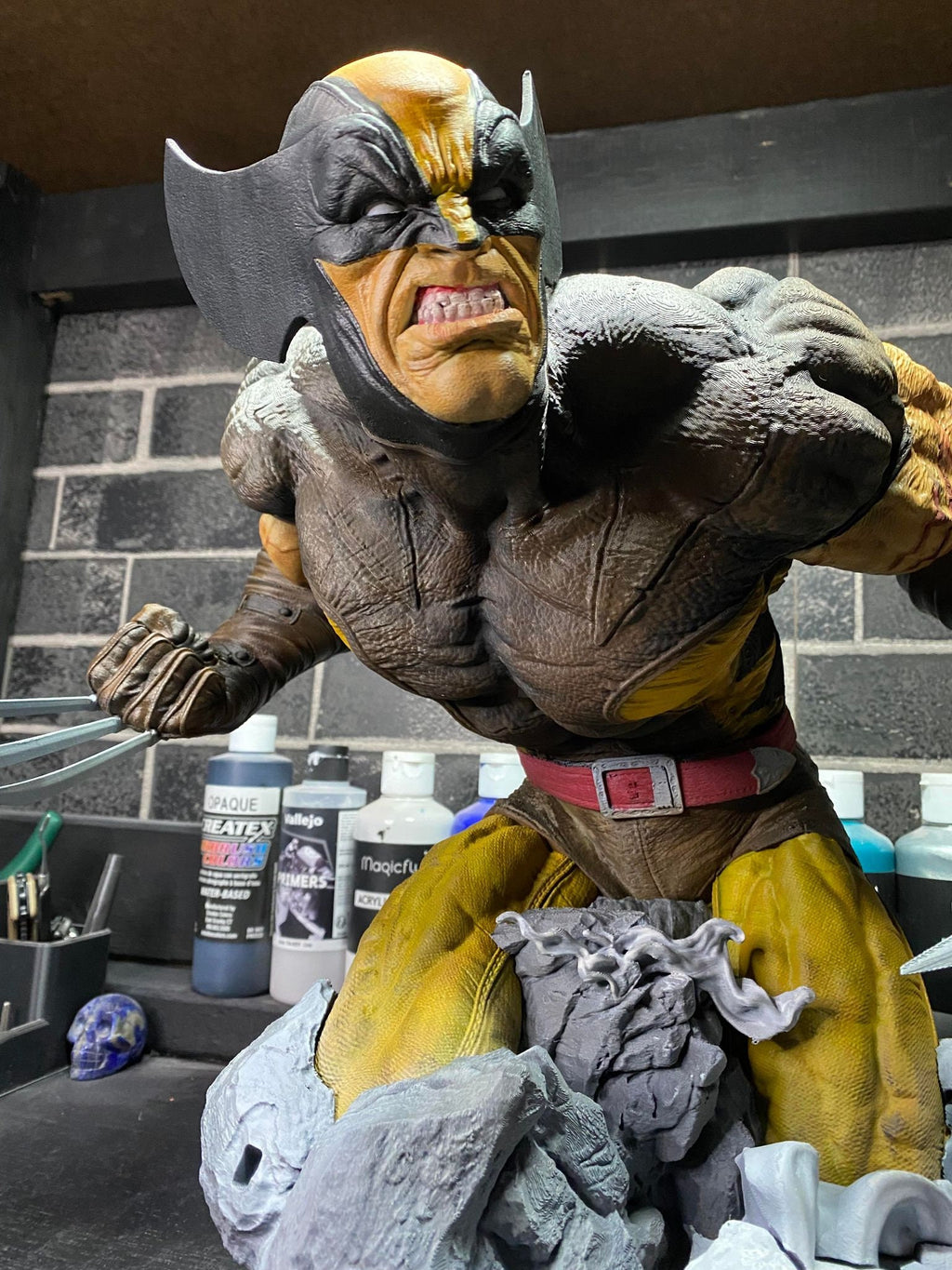 Wolverine Statue | Hand-Painted Collectible | 12" Marvel Display Piece