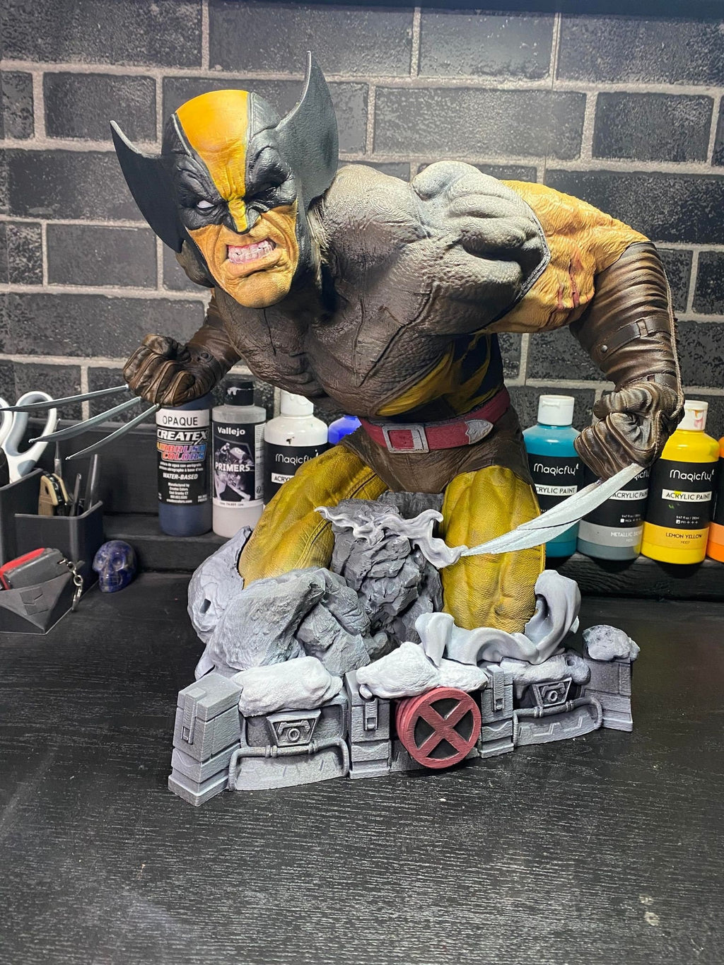 Wolverine Statue | Hand-Painted Collectible | 12" Marvel Display Piece