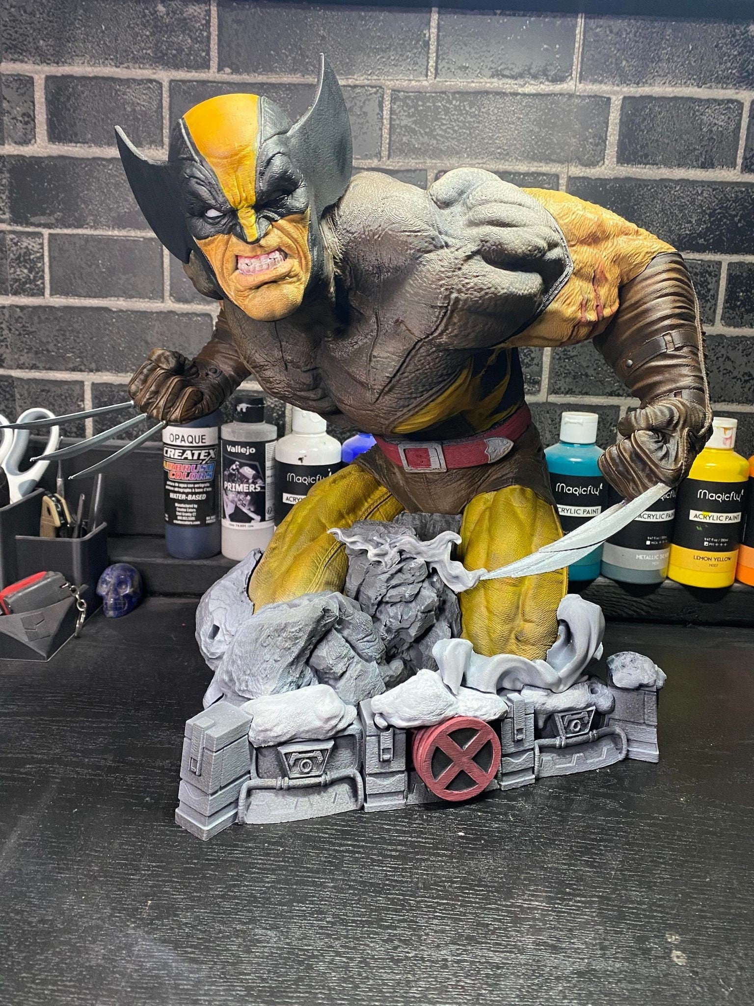 Wolverine Statue | Hand-Painted Collectible | 12" Marvel Display Piece