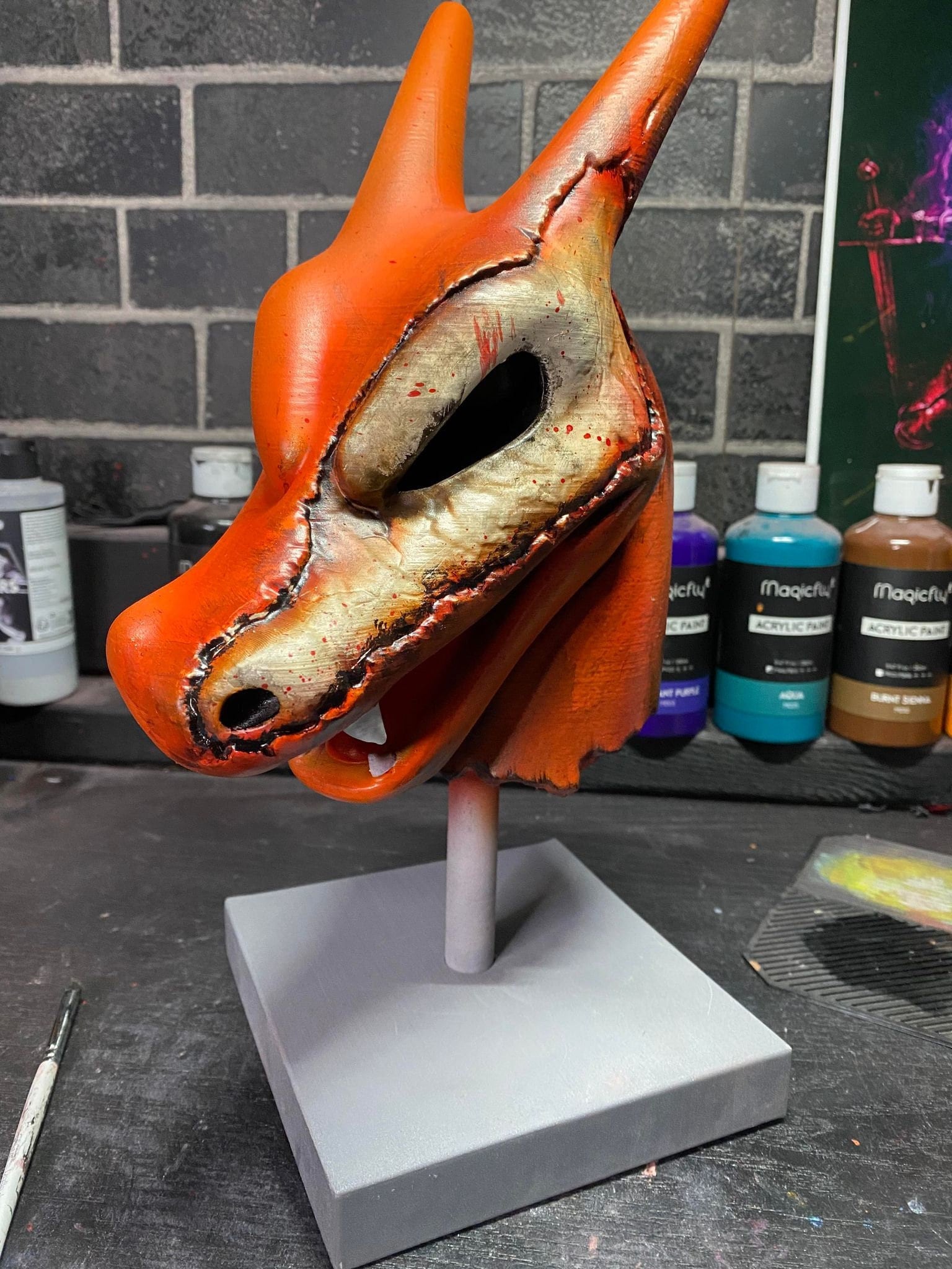 Slain Charizard Head Display
