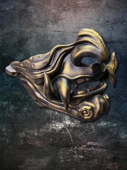 Japanese Oni Half Mask - Wearable Cosplay Mask