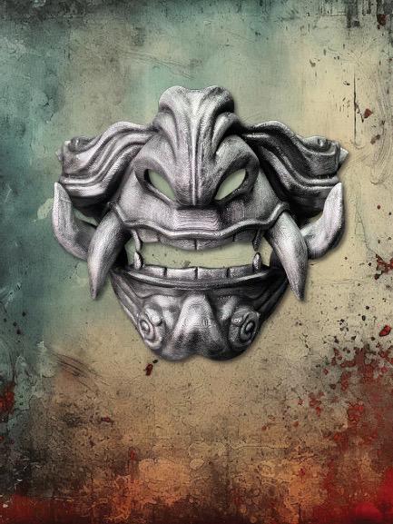 Japanese Oni Half Mask - Wearable Cosplay Mask
