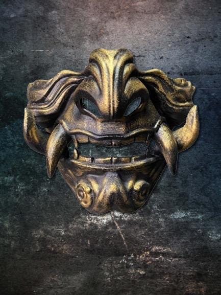 Japanese Oni Half Mask - Wearable Cosplay Mask