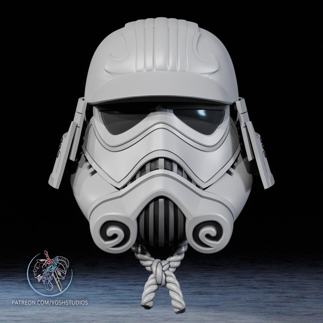 Storm trooper Samurai Helmet – Hand-Painted & Wearable