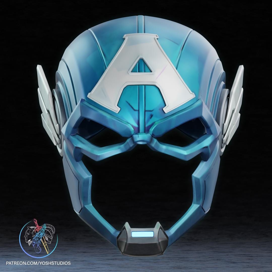 Marvel Rivals Captain America Helmet - Cosplay Helmet - Display Piece