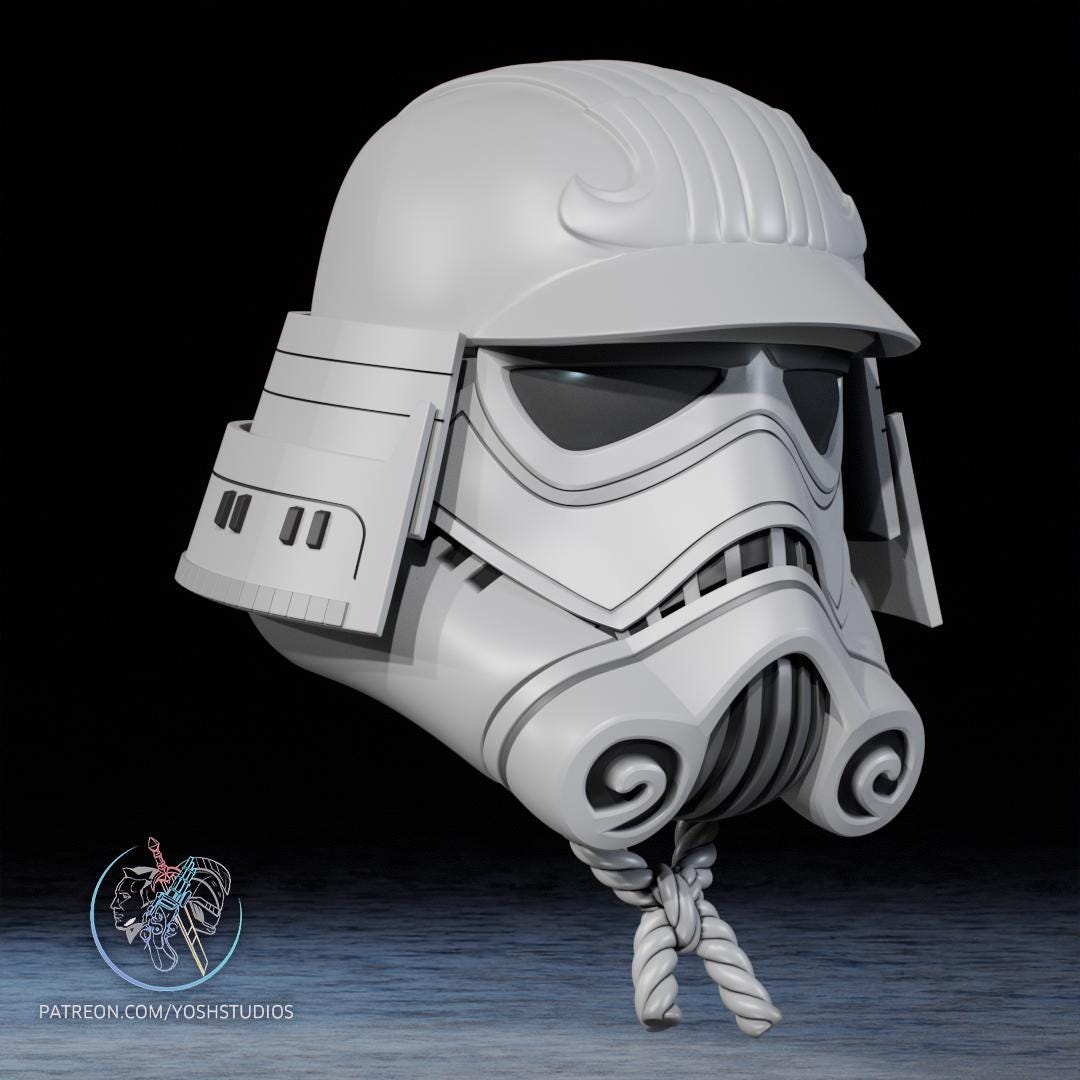 Storm trooper Samurai Helmet – Hand-Painted & Wearable