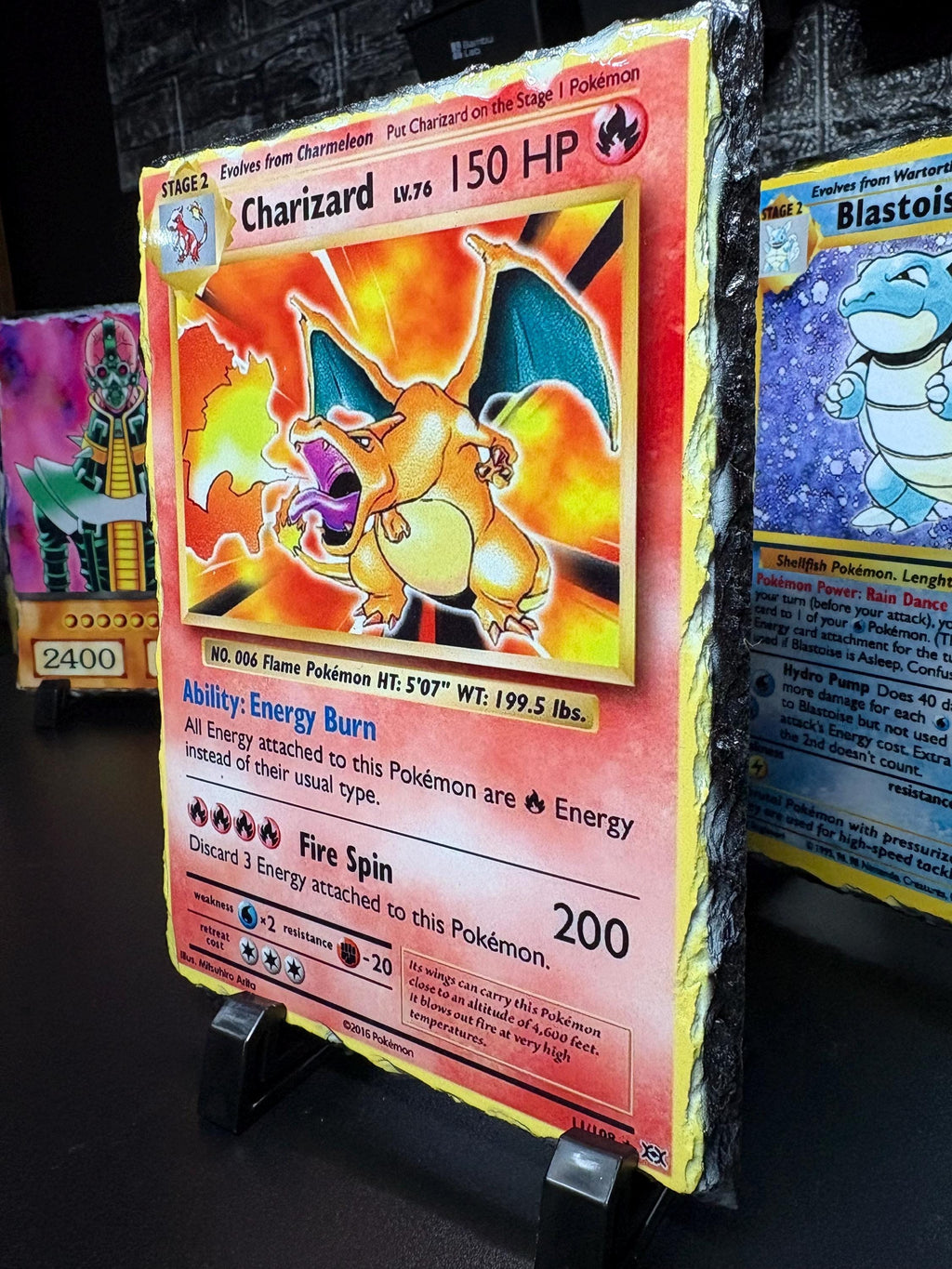 Stone Slate Trading Card Display - Charizard