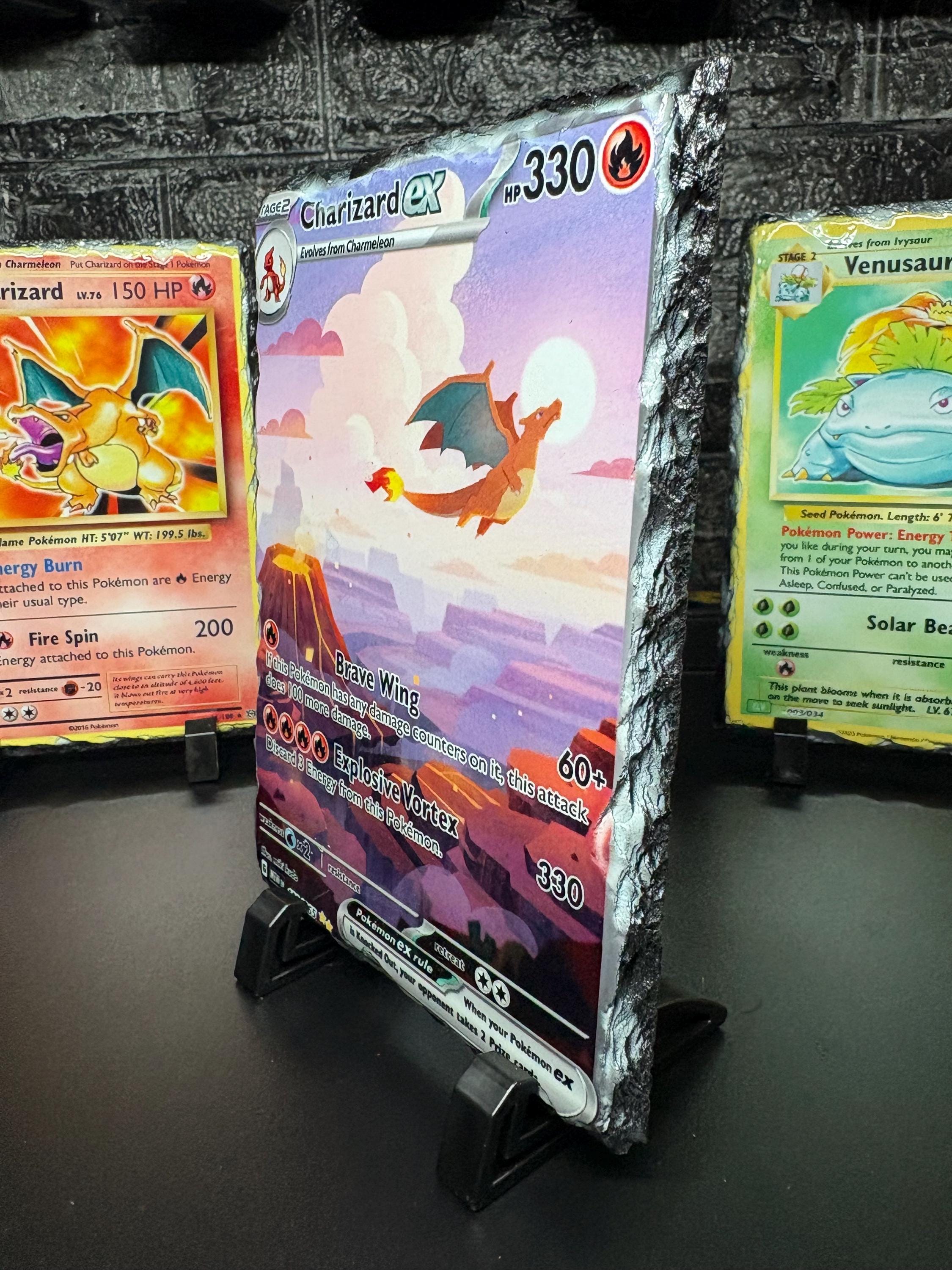 Stone Slate Trading Card Display - Charizard EX