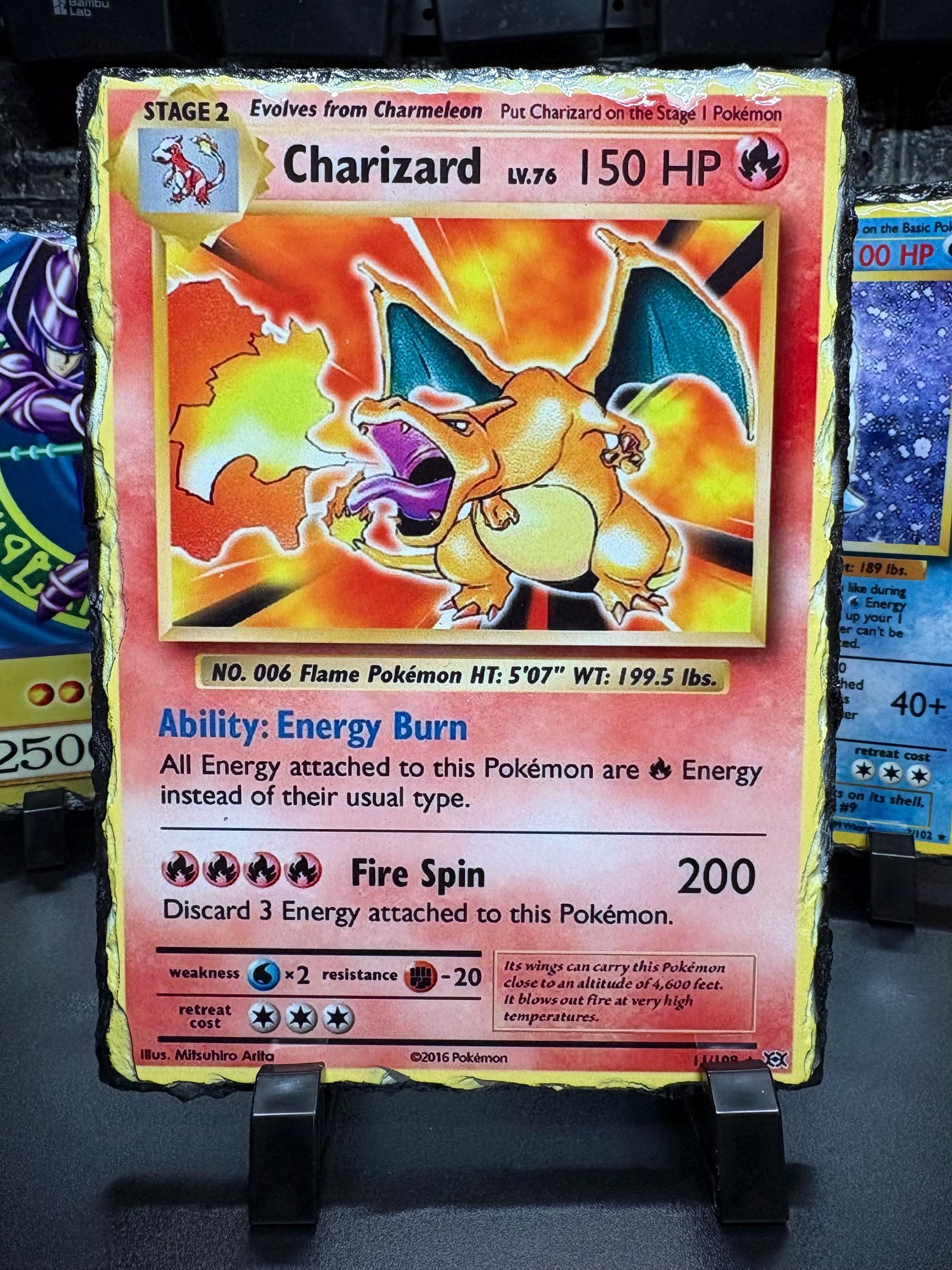 Stone Slate Trading Card Display - Charizard