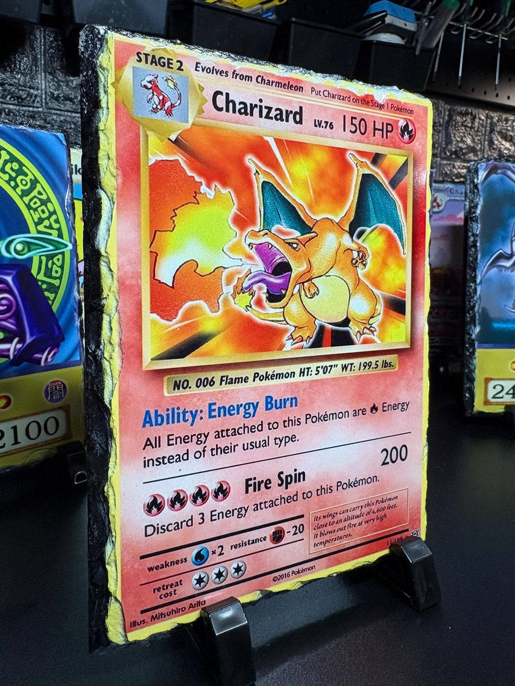 Stone Slate Trading Card Display - Charizard