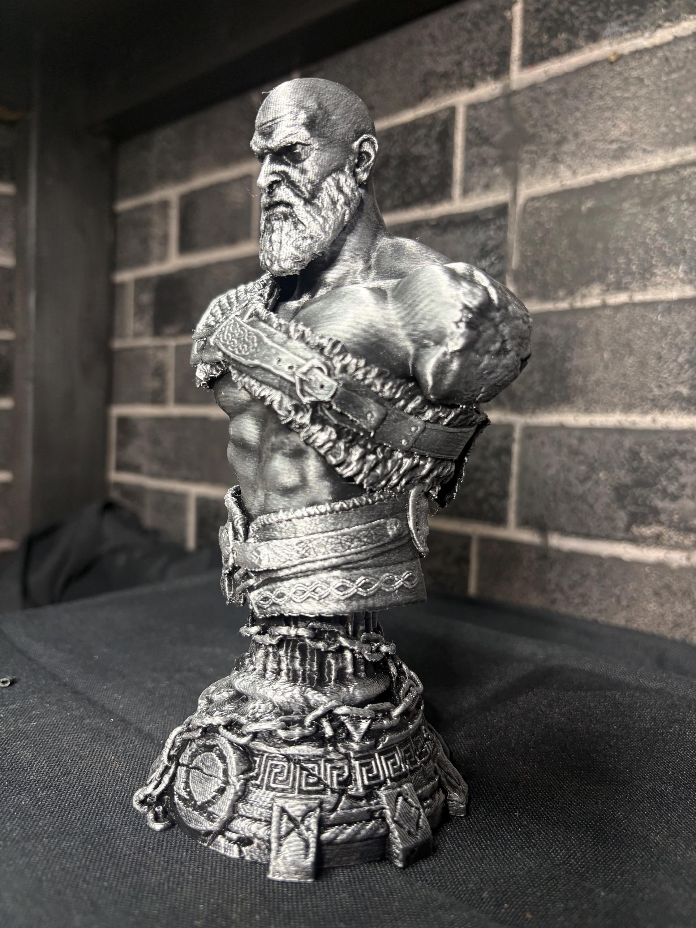Kratos Bust | God of War Inspired Hand Painted Collectible | 6” Gaming Statue