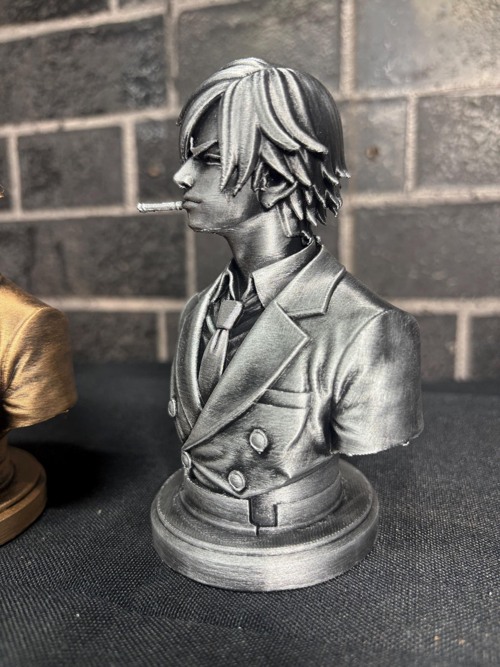 Sanji Bust | One Piece Inspired Collectible | 6” Anime Statue | Gold or Silver Finish