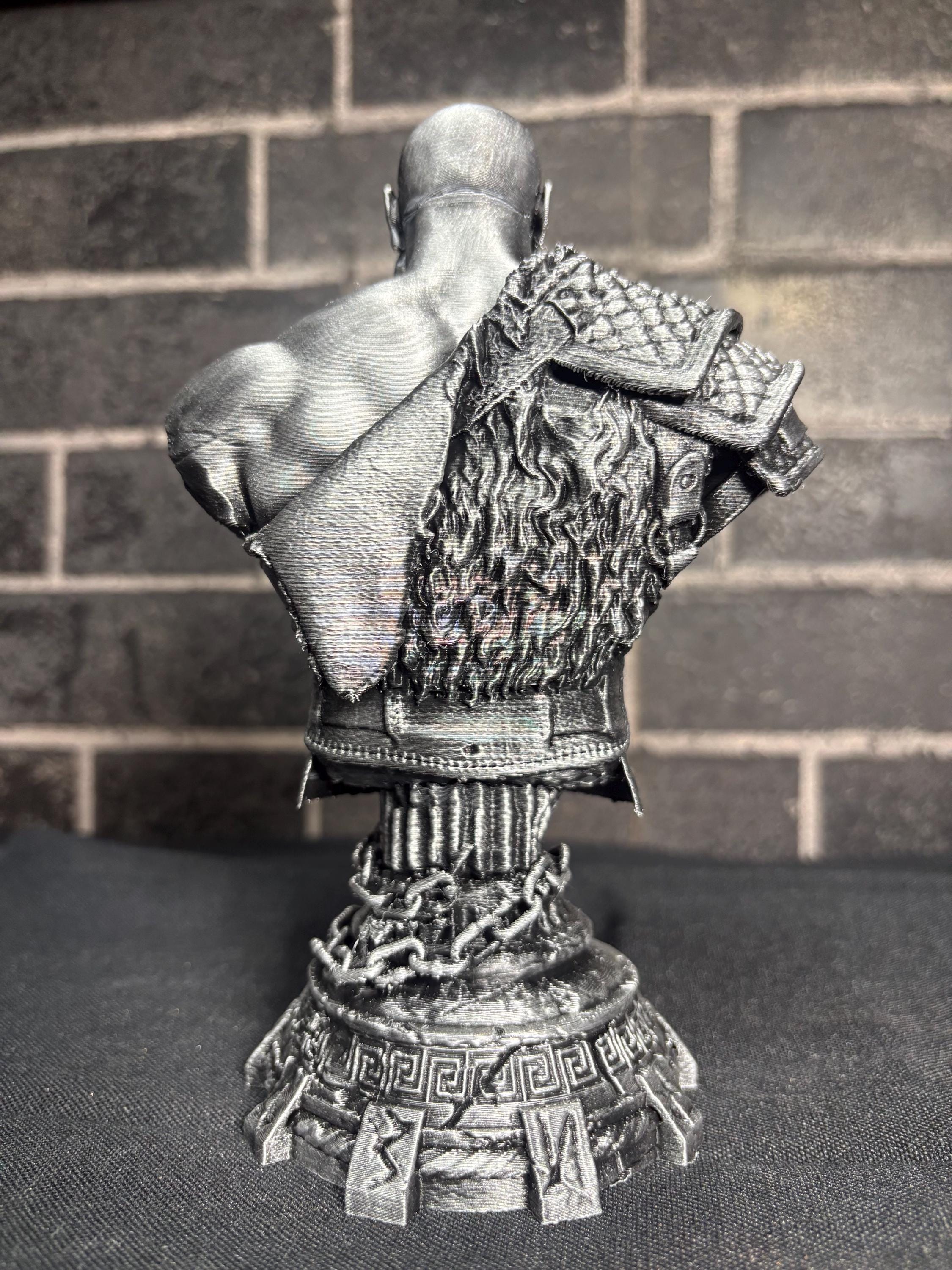 Kratos Bust | God of War Inspired Hand Painted Collectible | 6” Gaming Statue