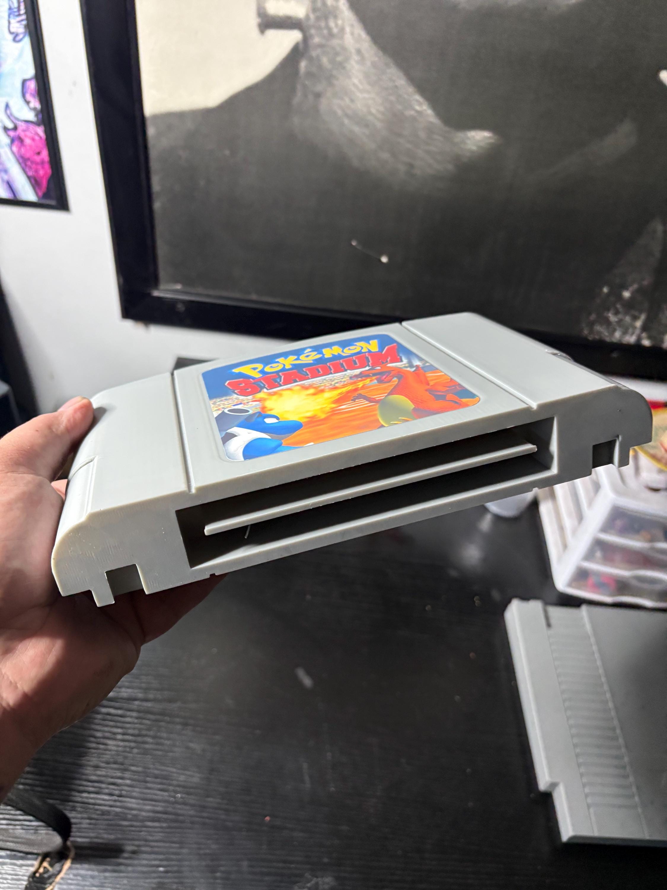 XL Pokémon Stadium N64 Cartridge Replica | Oversized Nintendo 64 Display | Gamer Room Decor | Shelf Display | Video Game Wall Art