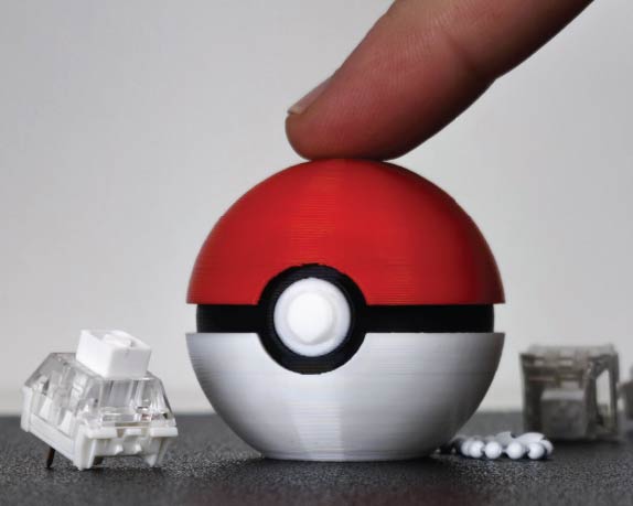 Pokemon Pokeball Fidget Clicker 3D Printed Collectible Toy Stress Relief Gaming Desk Accessory